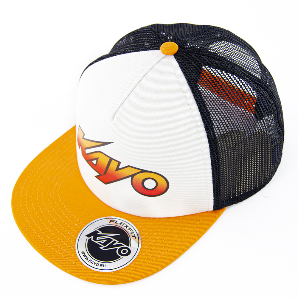 Бейсболка KAYO белая/оранжевая/черная