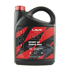 LAVR MOTO Моторное масло GT SPORT 4T 10W-40, 4 л LAVR MOTO Моторное масло GT SPORT 4T 10W-40, 4 л