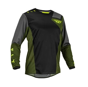 Джерси FLY RACING KINETIC JET (черн/зел/сер, L)