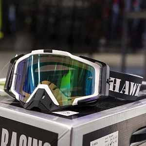 Очки для мотокросса МХ101, зеленая зеркальная линза Очки для мотокросса МХ101, зеленая зеркальная линза