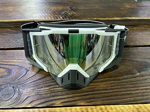 Очки для мотокросса МХ101, серебристая зеркальная линза (черн/бел) Очки для мотокросса МХ101, серебристая зеркальная линза (черн/бел)