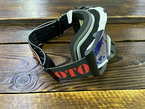 Очки для мотокросса МХ101, зеленая зеркальная линза (черн/бел) Очки для мотокросса МХ101, зеленая зеркальная линза (черн/бел)