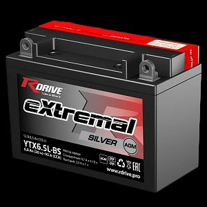 Мотоциклетный аккумулятор RDrive Extremal SILVER YTX6.5L-BS (SL) Мотоциклетный аккумулятор RDrive Extremal SILVER YTX6.5L-BS (SL)