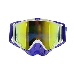 Очки кроссовые ROCKOT RM-323 золотистая линза (бел/син) Очки кроссовые ROCKOT RM-323 золотистая линза (бел/син)