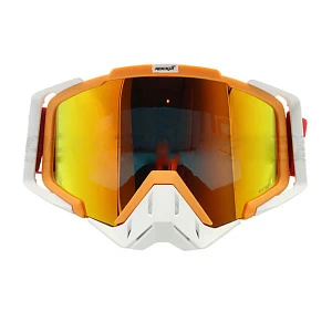 Очки кроссовые ROCKOT RM-323 оранжевая линза (оранж/бел) Очки кроссовые ROCKOT RM-323 оранжевая линза (оранж/бел)