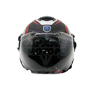 Шлем открытый с двойным стеклом ROCKOT PD-625 KL (черн/красн мат, M) Шлем открытый с двойным стеклом ROCKOT PD-625 KL (черн/красн мат, M)