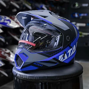 Шлем мотард ATAKI JK802 Splash (син/сер мат, XL) Шлем мотард ATAKI JK802 Splash (син/сер мат, XL)