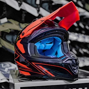 Шлем кроссовый ROCKOT RM-217 Trick (сер/красн/черн глянц, XXL) Шлем кроссовый ROCKOT RM-217 Trick (сер/красн/черн глянц, XXL)