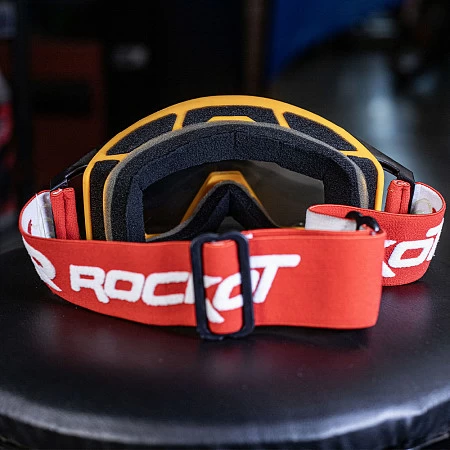 Очки кроссовые ROCKOT RM-375 прозрачная линза Anti-Scratch (сер/красн)