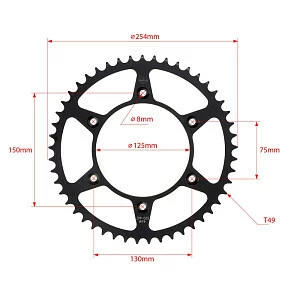 Звезда ведомая стальная SMP-R0210 49T  SM-PARTS (JTR 210 49) Звезда ведомая стальная SMP-R0210 49T  SM-PARTS (JTR 210 49)